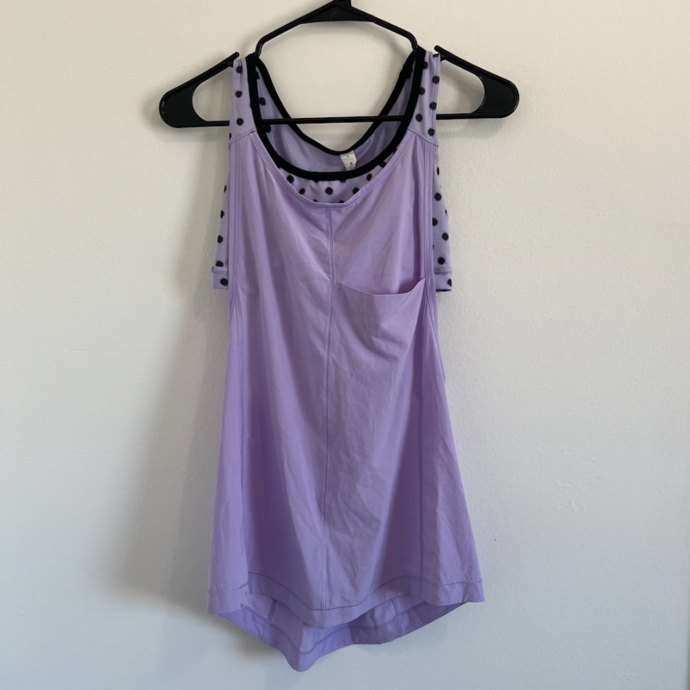 Lululemon Purple Polka Dot Tank Top with Built in Bra